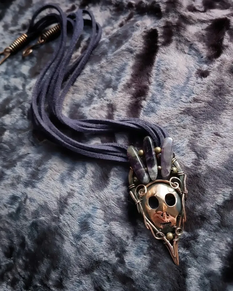 Кулон «Memento mori» с аметистом — Основной