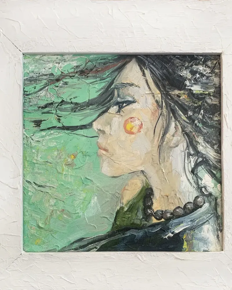 Девушка. Картина маслом 30×30 см — 30×30 см