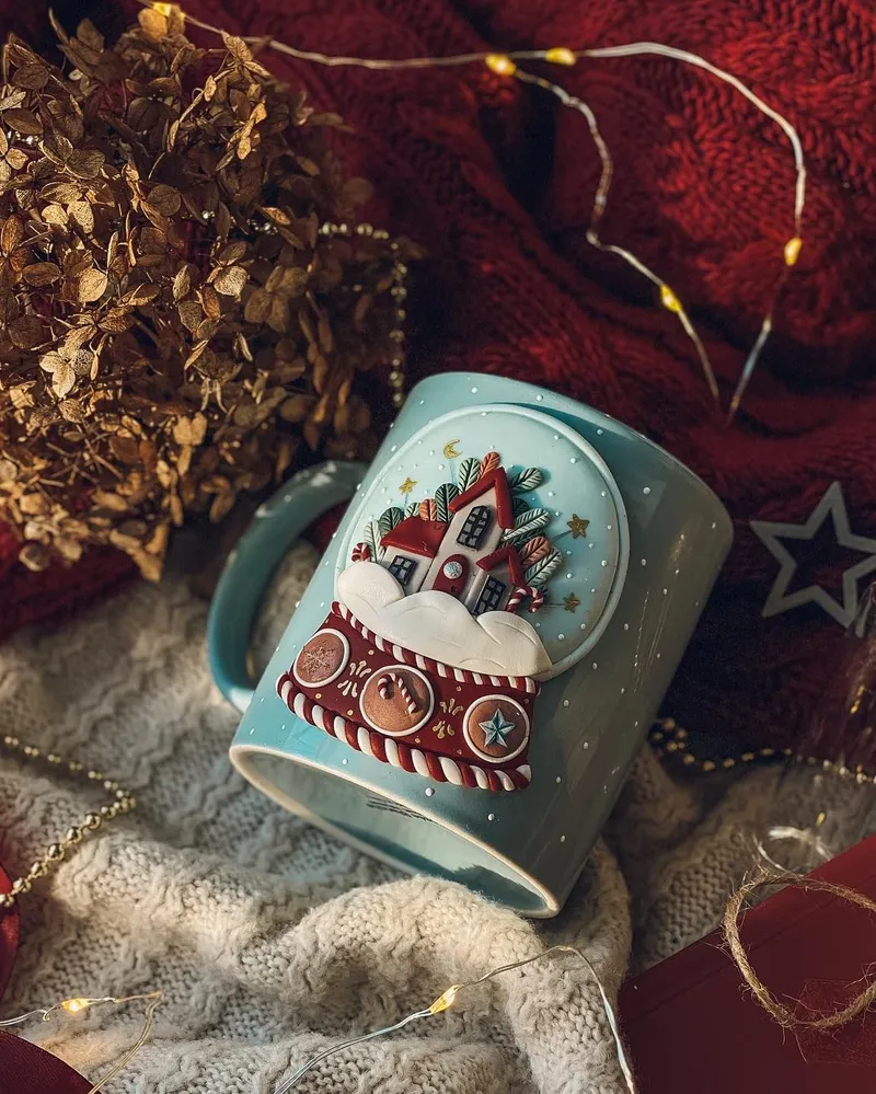 Чашечка с декором «Снежный шар»