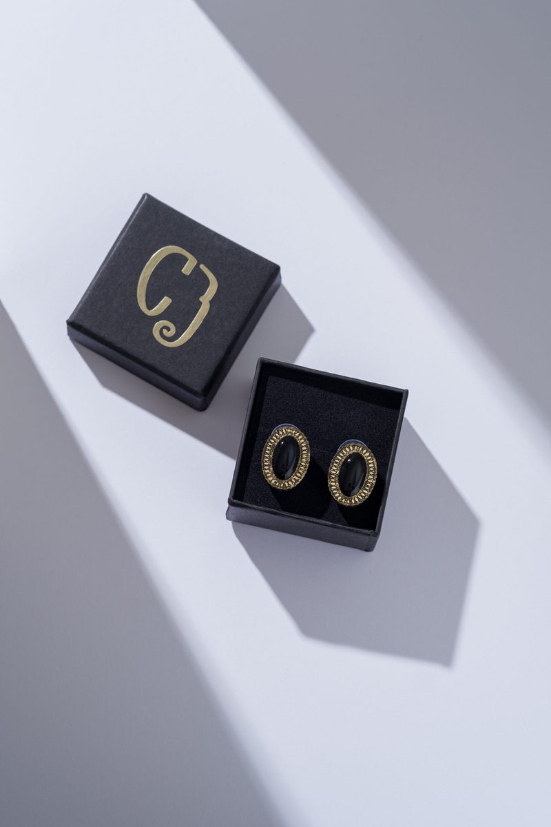 ECLAT ÉCLIPSE — серьги винтажные овальные — Золотой