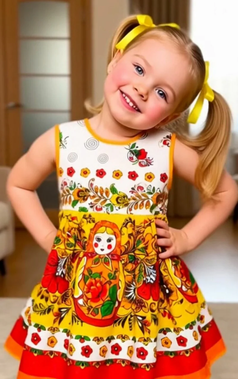 Хлопковое платье «Матрёшки»