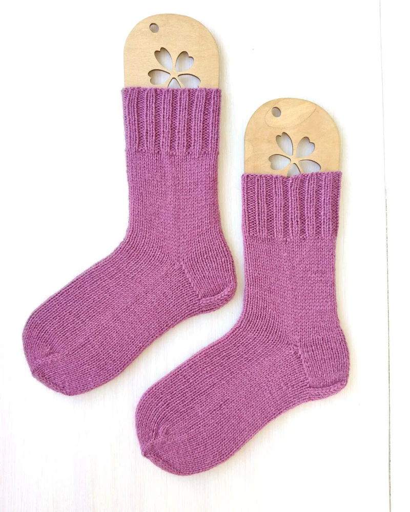 Брусничные розовые вязаные носочки Базовая коллекция RussianSocks — Брусничные носки