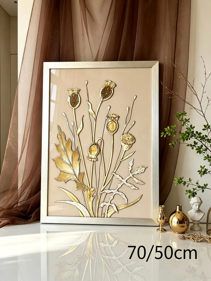Картина «Маки», 50×70 см, на капучиновом фоне