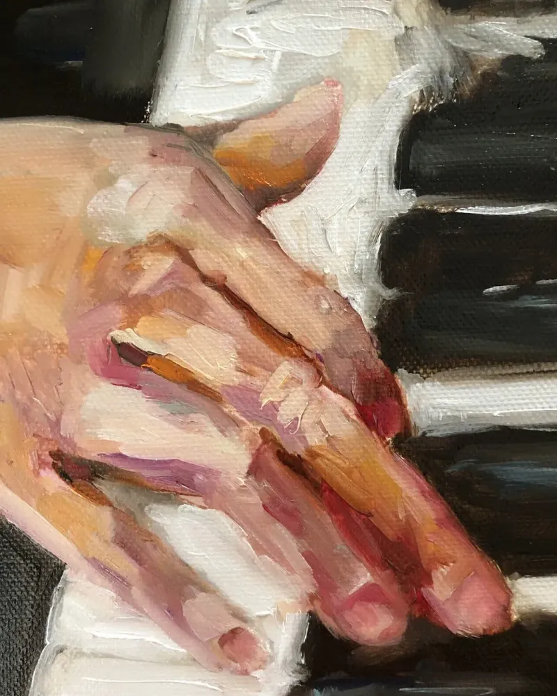 Пианист. Картина маслом 20×20 см — 20×20 см