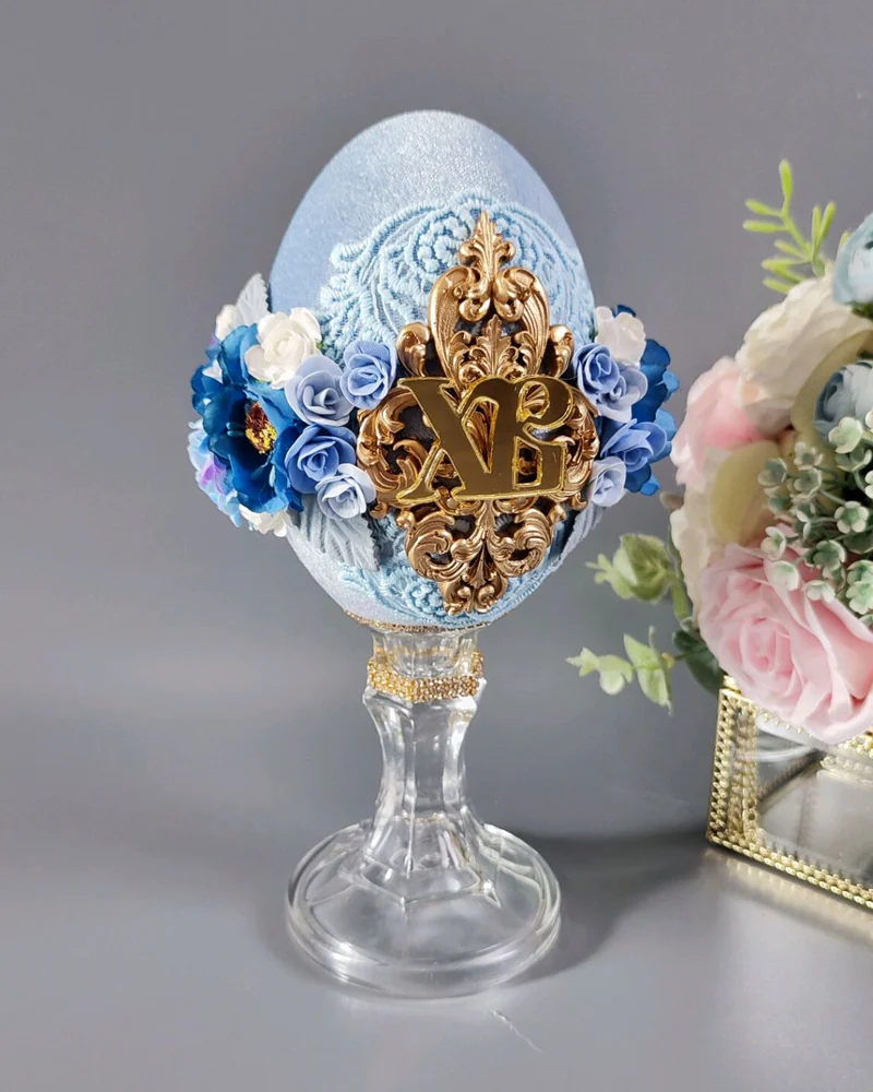 Яйцо пасхальное, цвет голубой