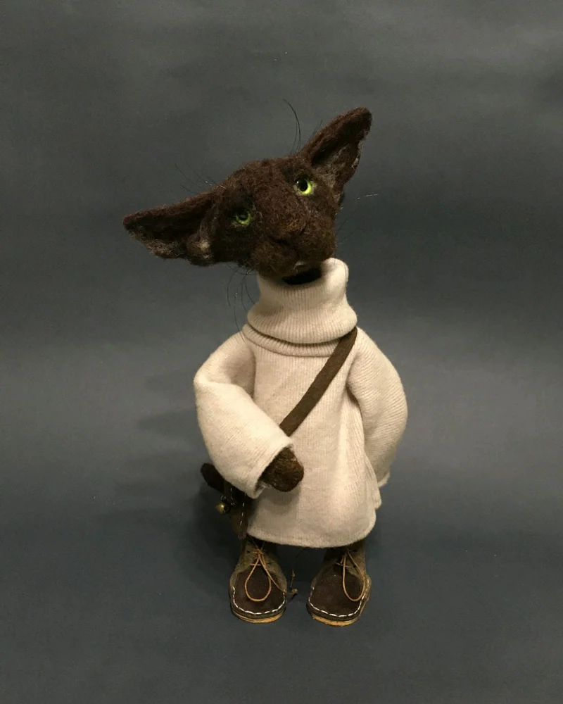 Кошки ориентальные. Игрушки из шерсти