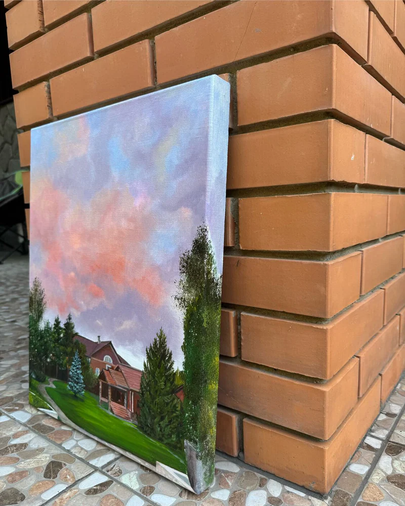 Картина маслом, пейзаж, закат 40×50 см — Оригинал