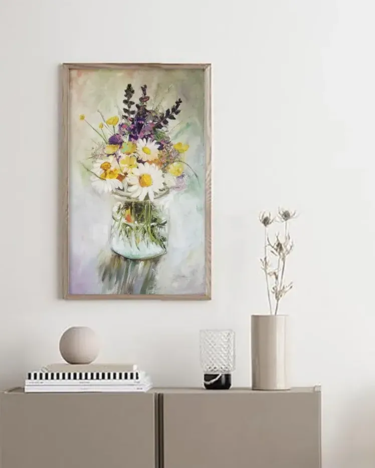 Полевые цветы. Картина маслом 30×50 см — 30×50 см