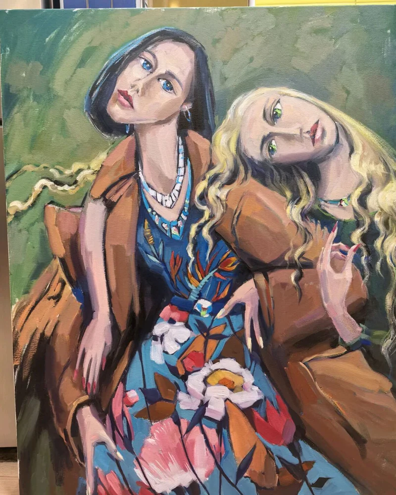 Картина маслом на холсте Русские красавицы, 80*100см