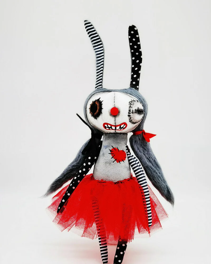 Чердачная кукла Заяц текстильный Чердачный монстр Сreepy doll Кролик