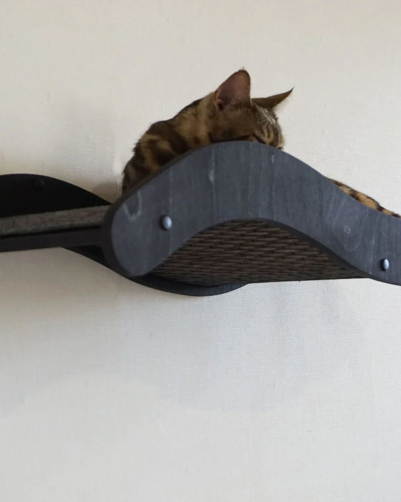 Полка лежанка гамак настенный для кошек "Волна" VIMBESK — Черный