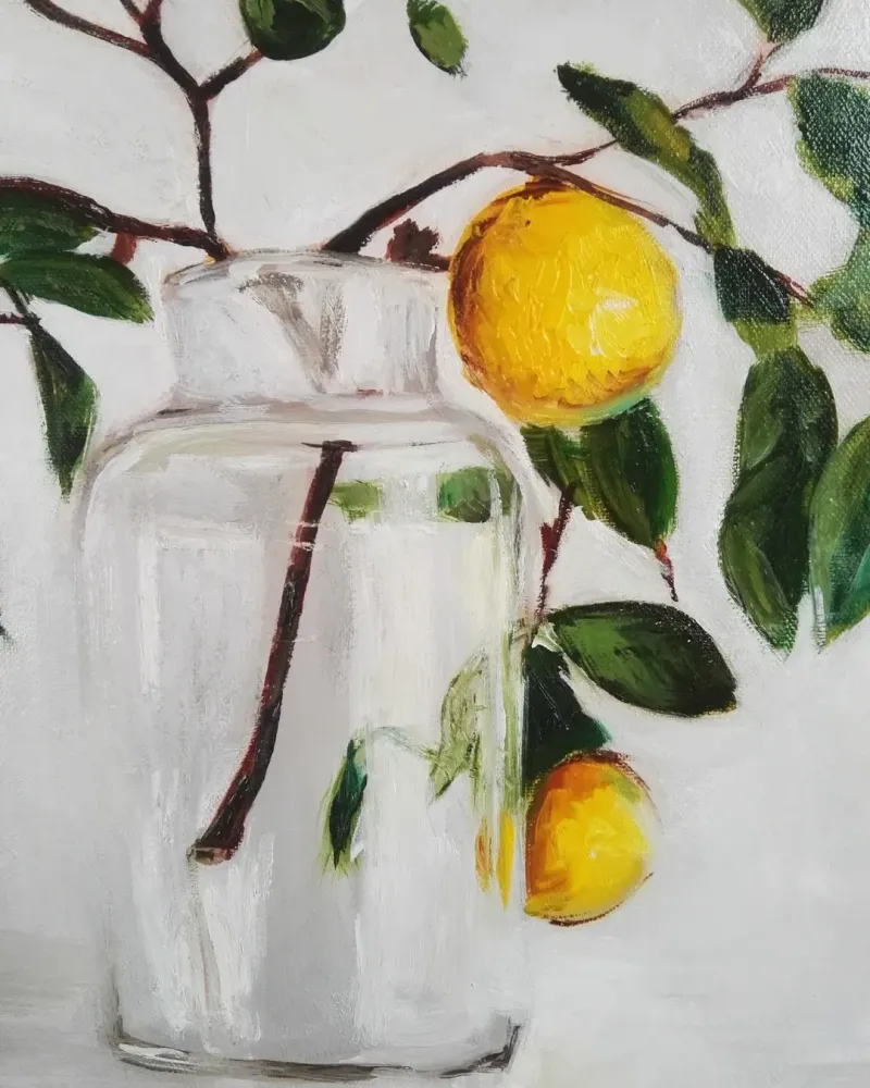Лимоны в вазе. Картина маслом 40×50 см — 40×50 см