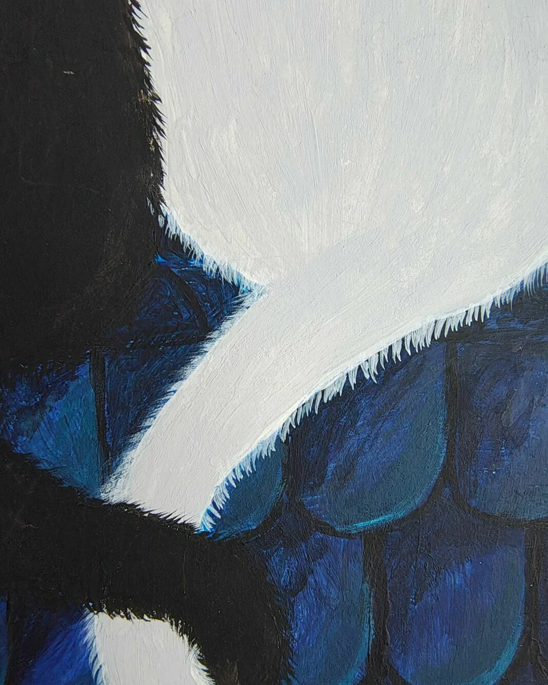 Звёздная кошачья ночь. 29,5×42 см. Акрил, бумага