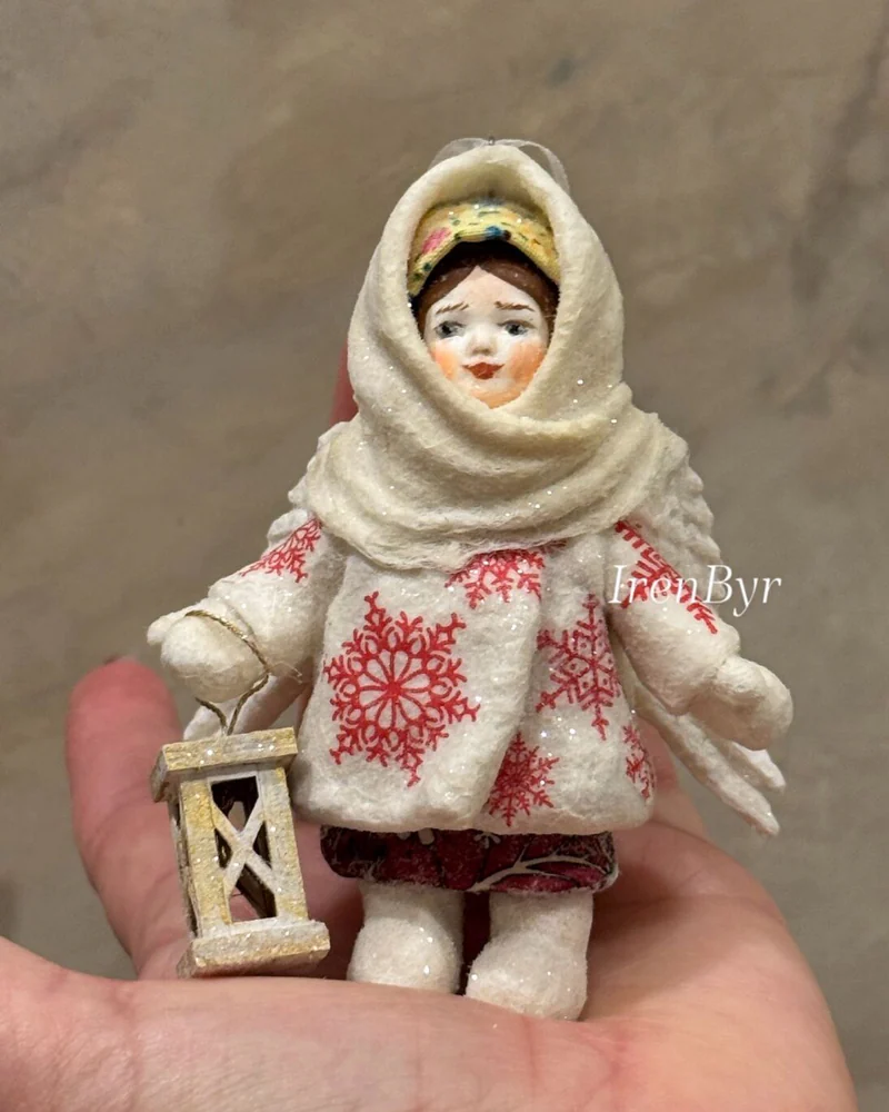 Ватная ёлочная игрушка Ангел
