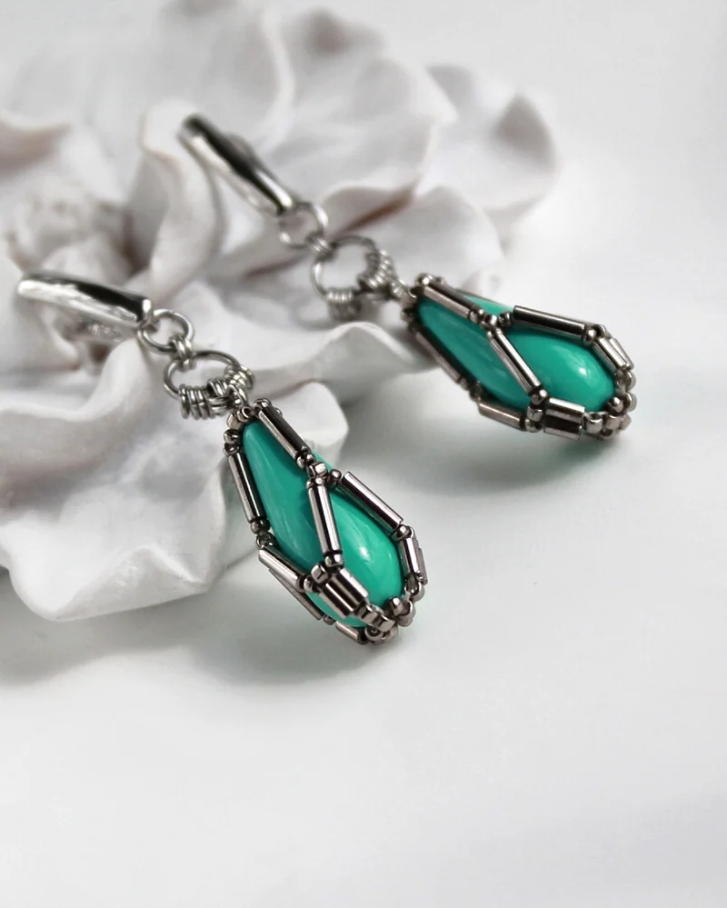 Яркие серьги "Mint" — зелёные — Основной