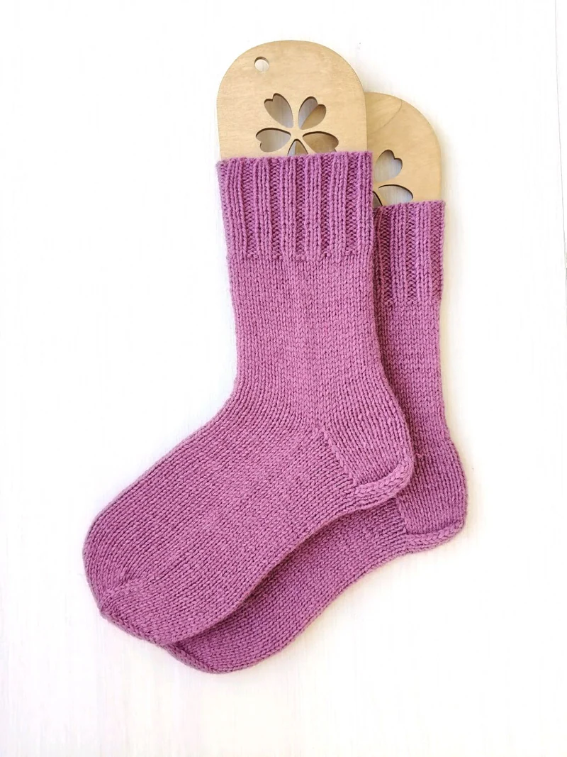 Брусничные розовые вязаные носочки Базовая коллекция RussianSocks