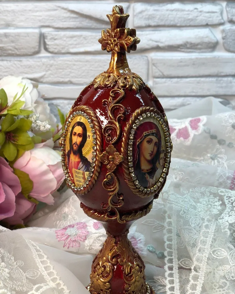 Интерьерное яйцо — Бордовый — Бордовый