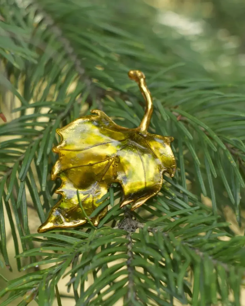 Брошь «Лист берёзовый», жёлтая — Основной