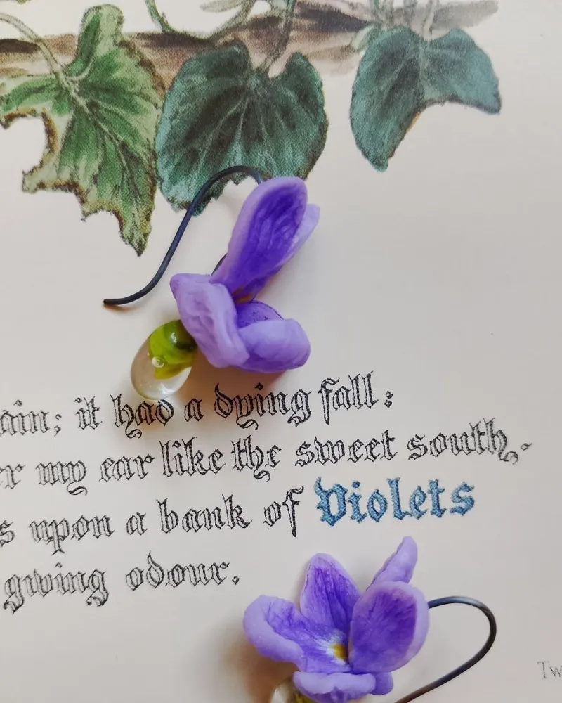 Серьги фиалки Violets — Фиолетовые цветы