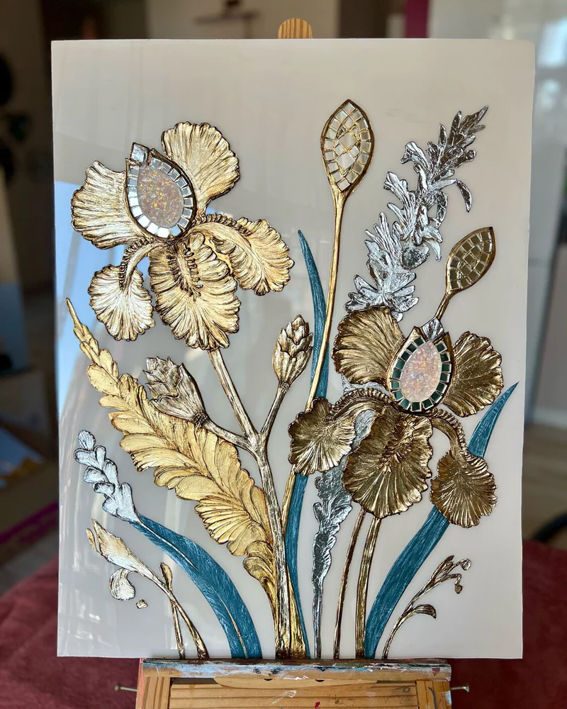 Картина «Ирисы», 65×50 см, глянцевая