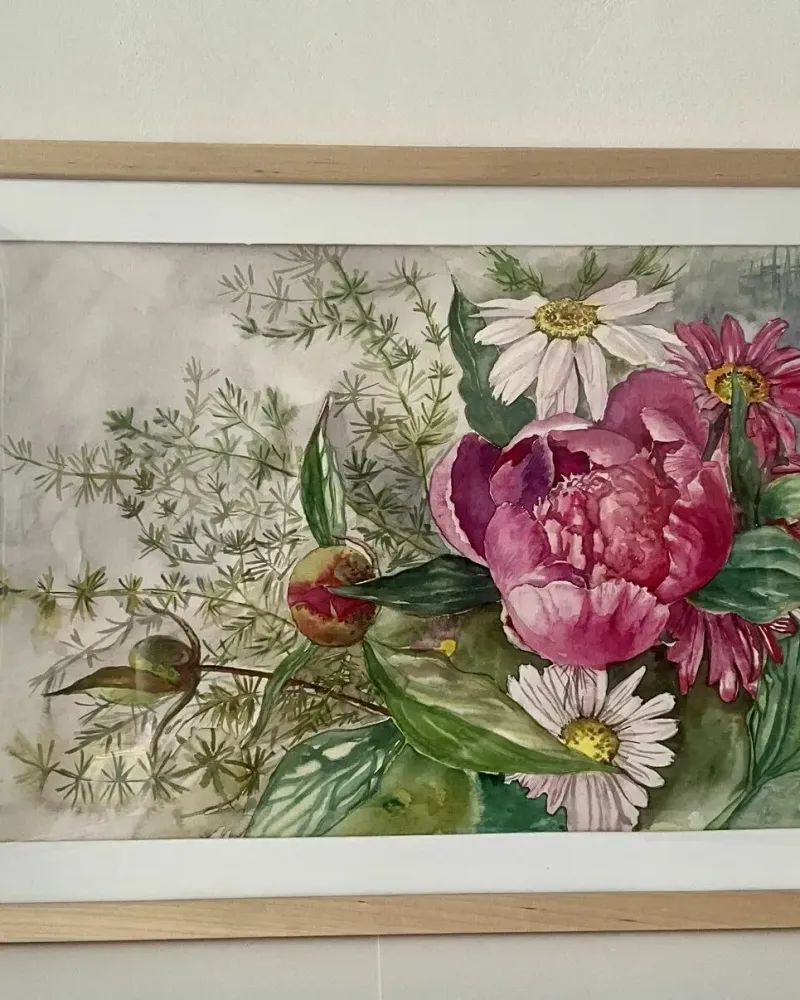 Летний букет — Акварель, 24×37 см