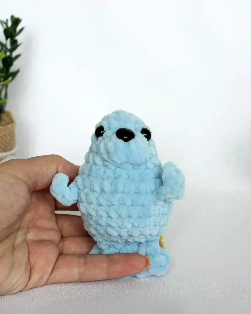 Мягкая вязаная игрушка «Тюлень» — Голубой