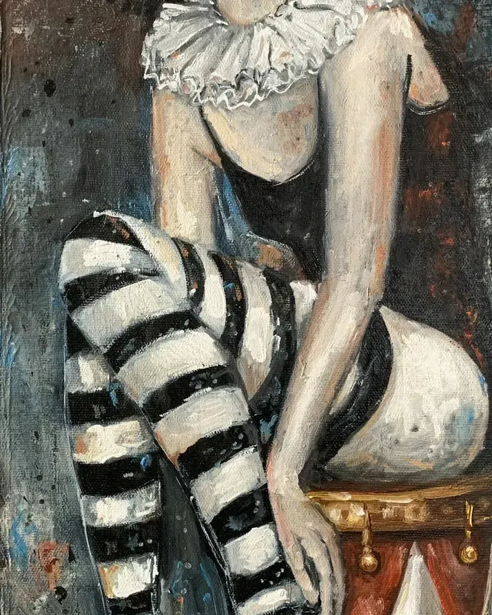 Клоунесса. Картина маслом 30×60 см — 30×60 см