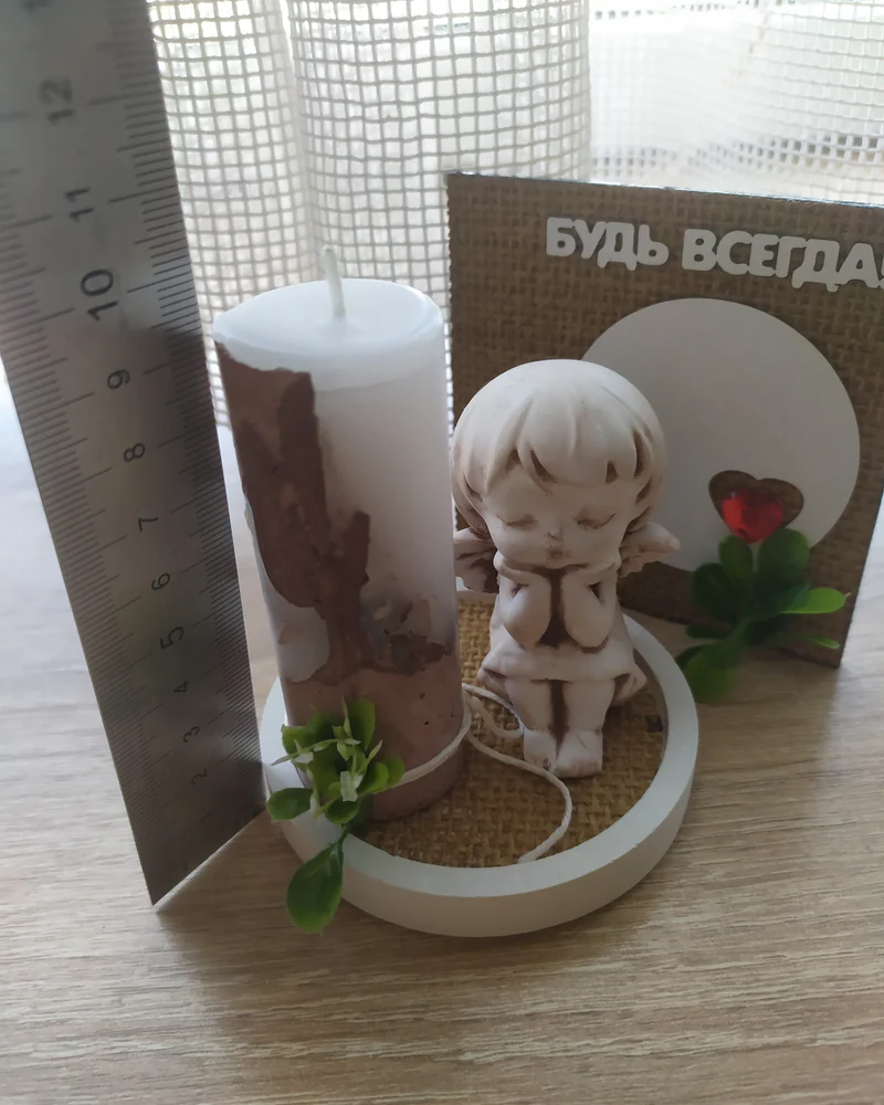 Подарочный набор-открытка, статуэтка со свечой — Ты мой ангел