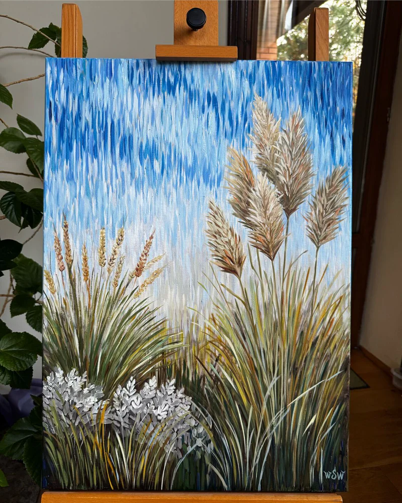 Картина маслом «Травы» 50×70 см — Оригинал