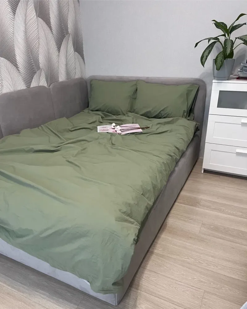 Постельное бельё из варёного хлопка, 100% хлопок, мох