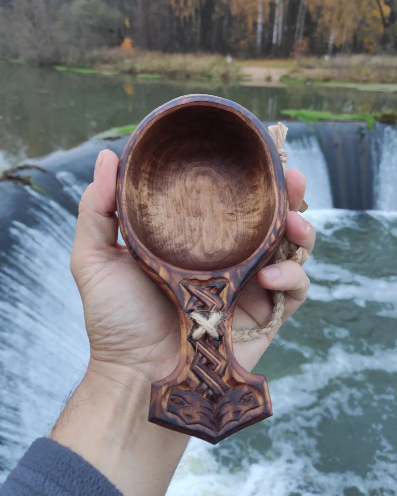 Кукса из липы Молот Тора, чаша, ковш из дерева