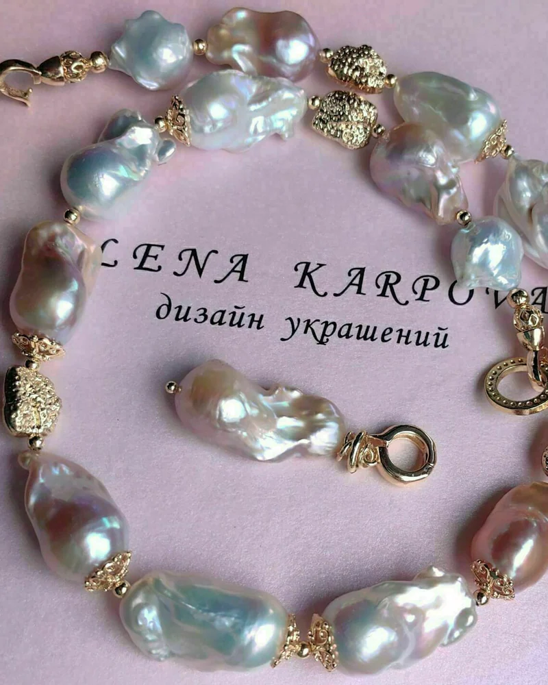 Колье с жемчугом барокко