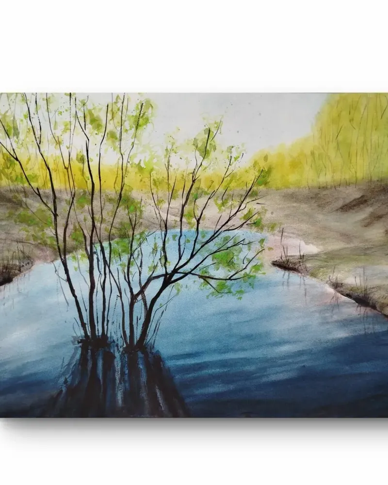 Весна. Пейзаж акварелью — 39×54 см