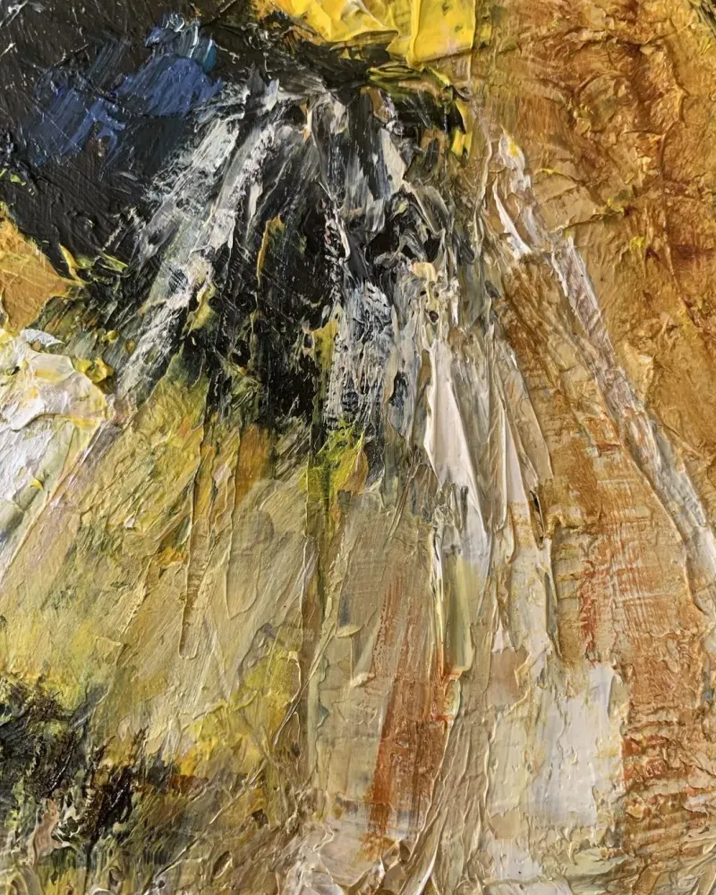 Шмель. Картина маслом 20×20 см — 20×20 см