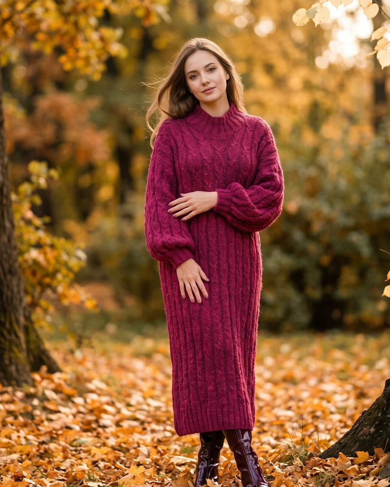 Берри(ягодка), теплое длинное платье. букле,мохер, люрекс, меринос
