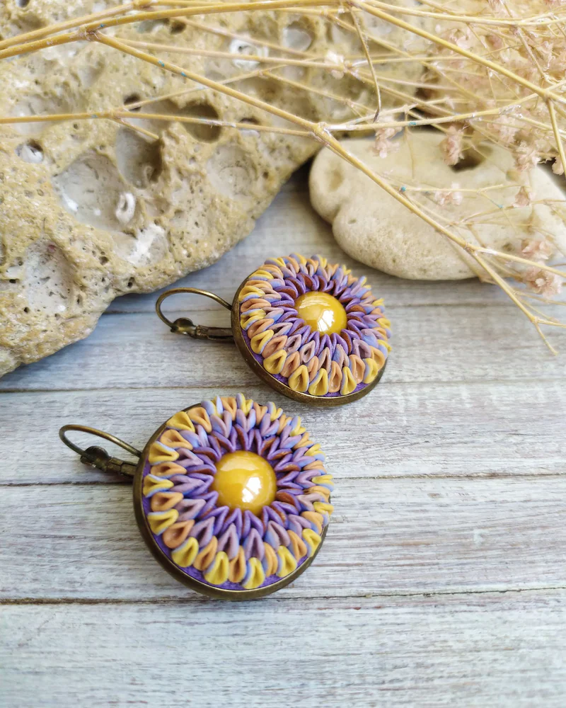 серьги из полимерной глины Лето — серьги Лето