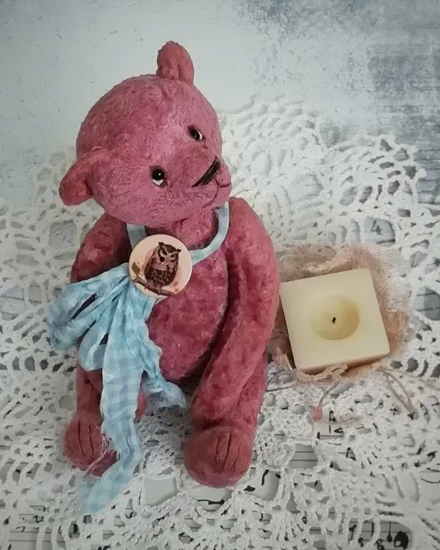 Мишка Тедди Степан, малиновый, 24 см
