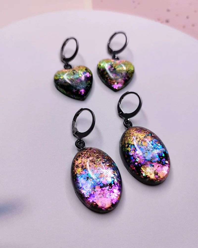 Серьги дихроик 'Космические"