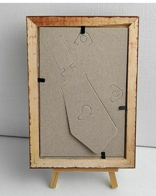 Картина с пионами натюрморт в раме 10×15 см