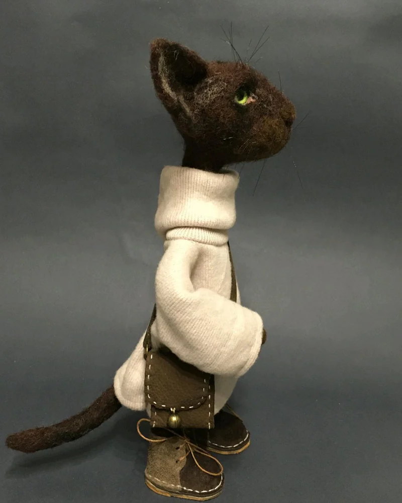 Кошки ориентальные. Игрушки из шерсти