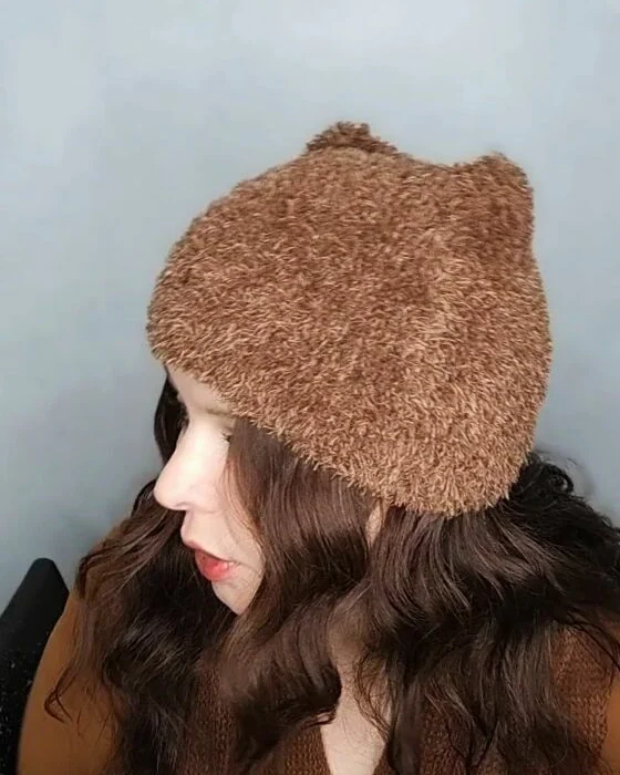 Шапка с ушками женская шапка вязаная