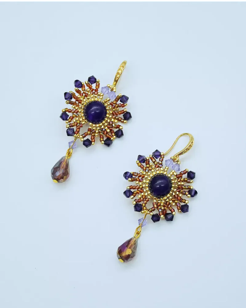 Серьги ажурные ручной работы со Swarovski