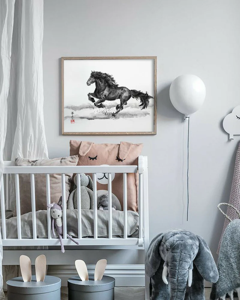 Картина Конь 45x34,5 скорость бег лошадь