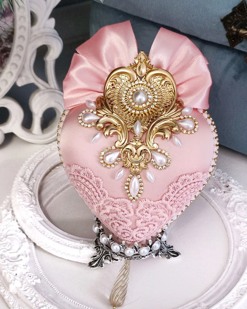 Ёлочная игрушка "Сердце", цвет розовый