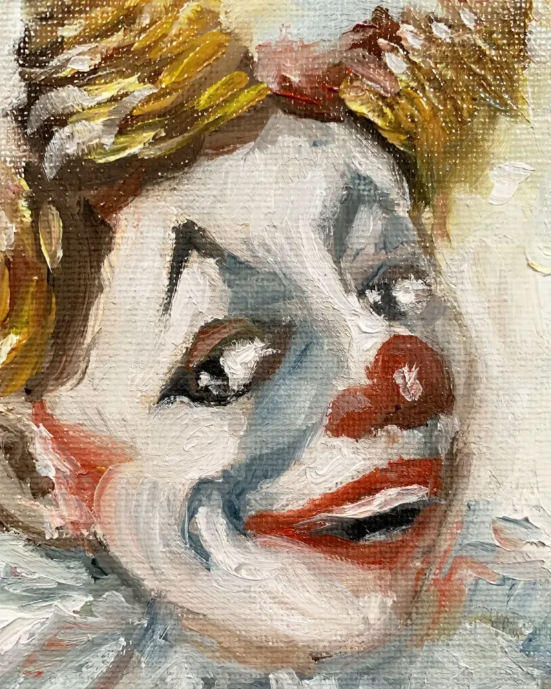 Клоун. Картина маслом 20×20 см — 20×20 см