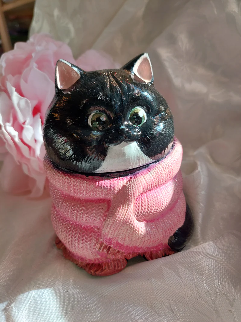 Шкатулка Кот в пледе