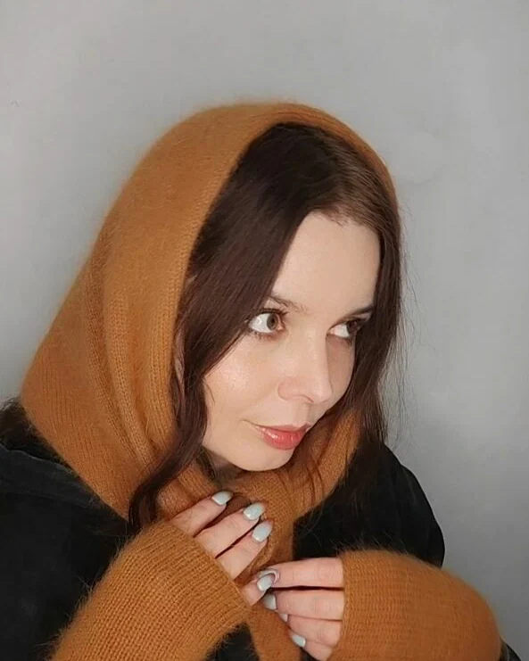 Митенки из ангоры — Оранжевый