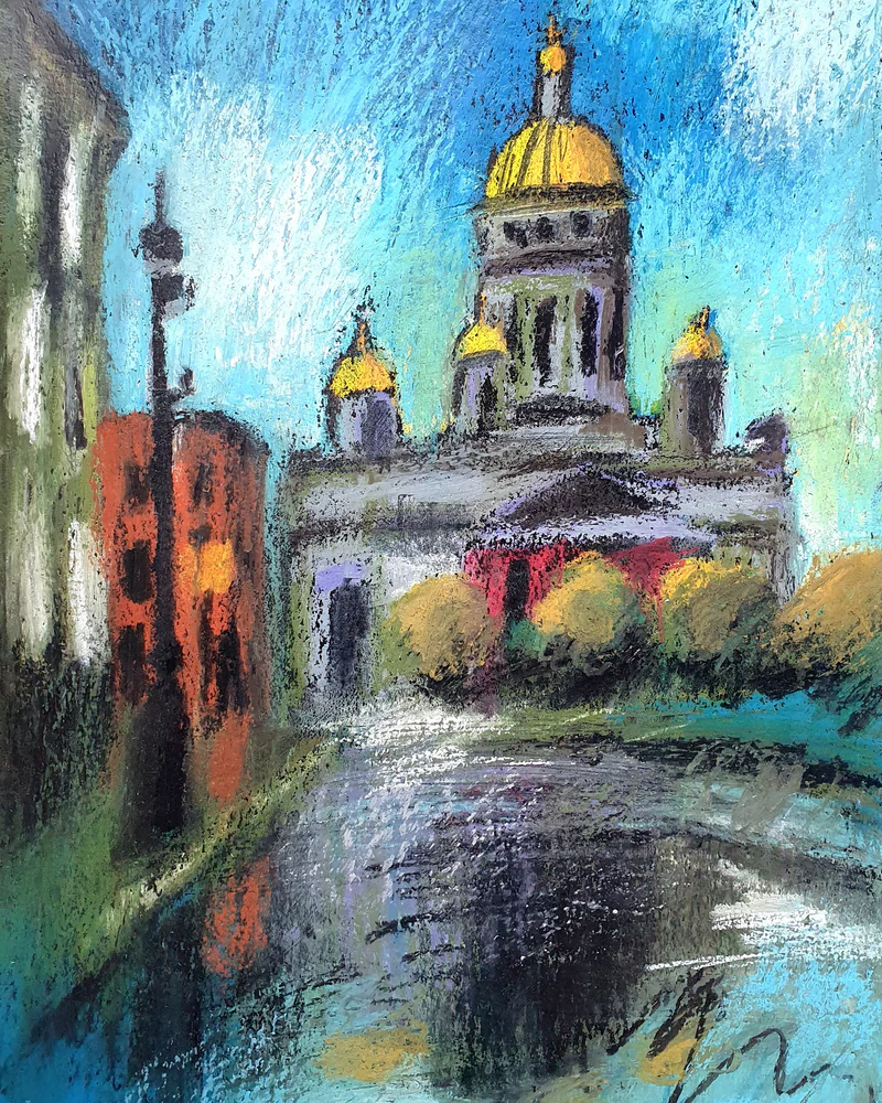 Картина "Исаакий" масл.пастель, А4