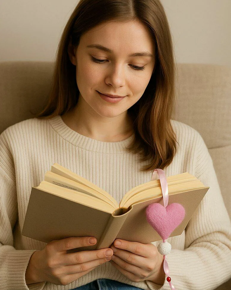 Закладки для книг сердце из шерсти подарок учителю