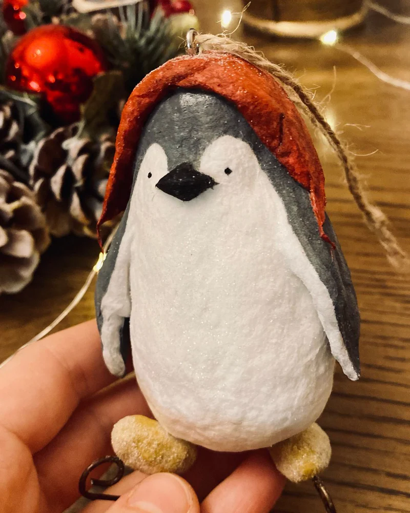 Елочная игрушка из ваты